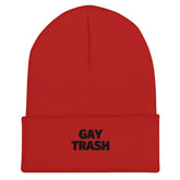 Gay Trash (Black Text) Cuffed Beanie